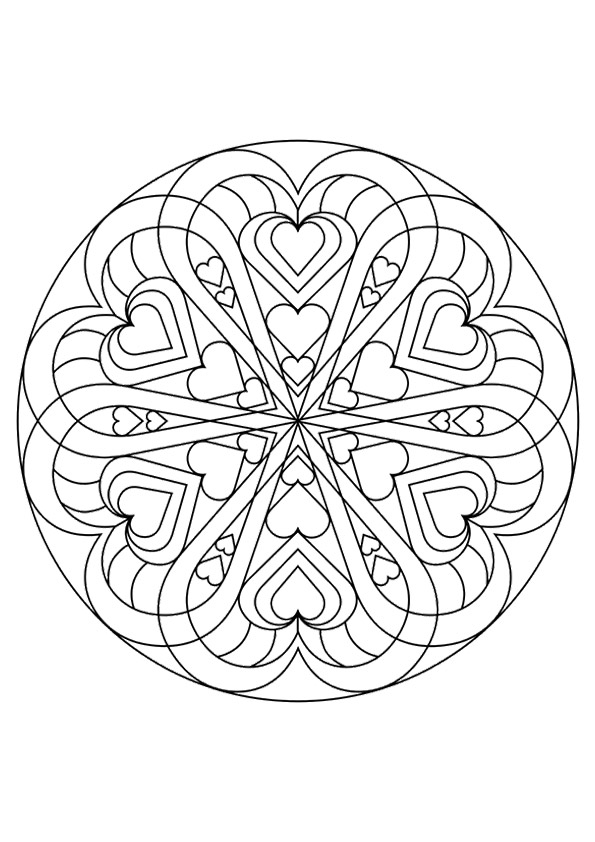 Heart Decorate Coloring Page