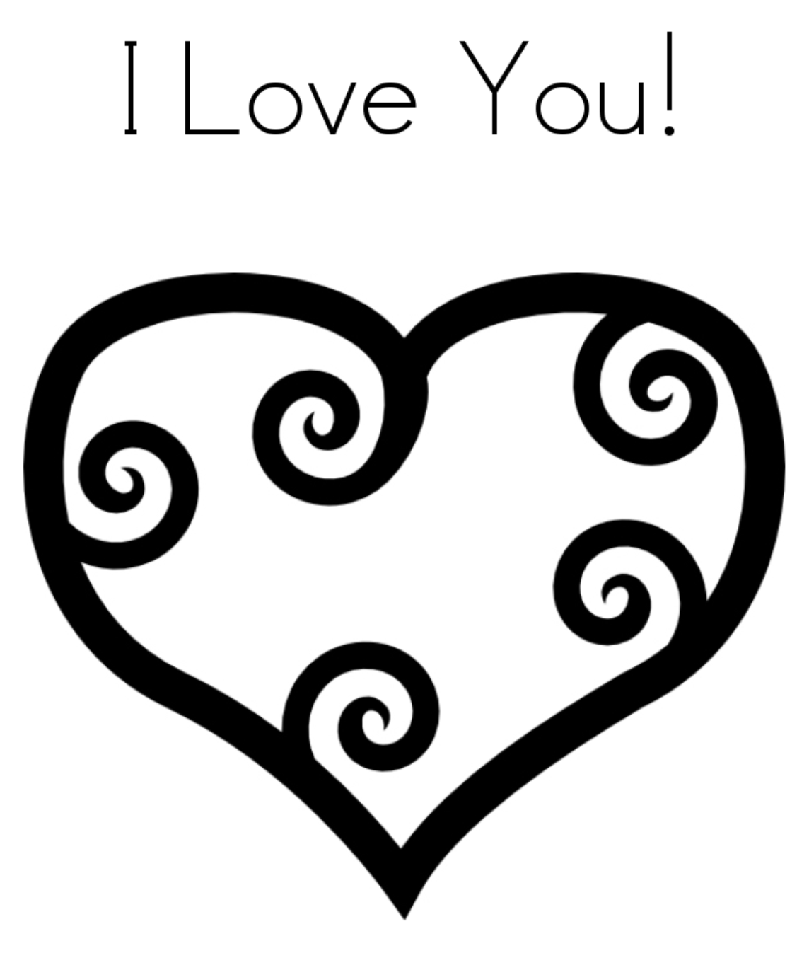 Heart I Love You Valentine F700 Coloring Page