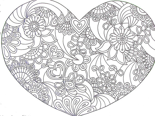 Heart Love Valentin Day 2016 Coloring Page