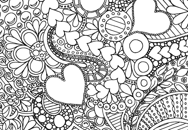 Heart Love Valentin Day Coloring Page