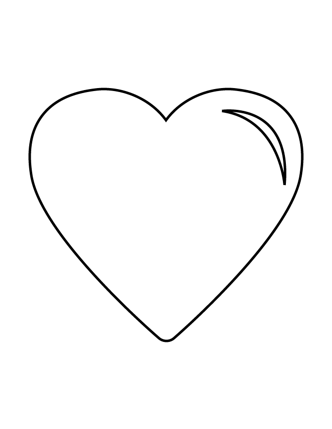 Heart Shape Simple Coloring Page