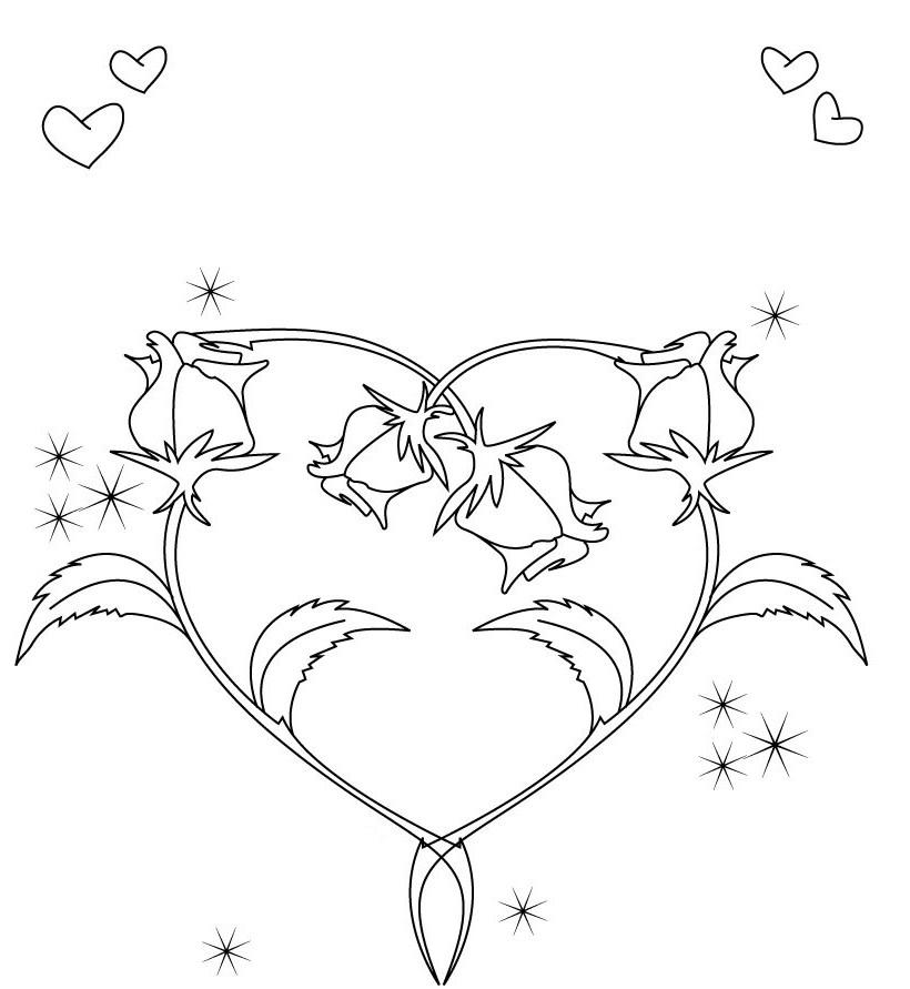 Heart Shape Valentines Coloring Page