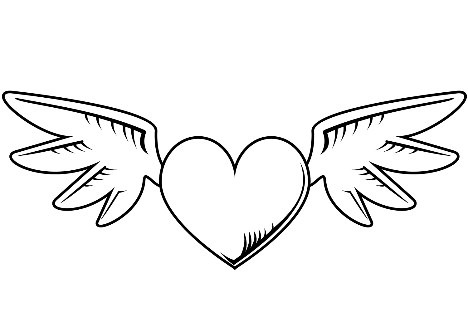 Heart With Wings Valentines Day Coloring Page