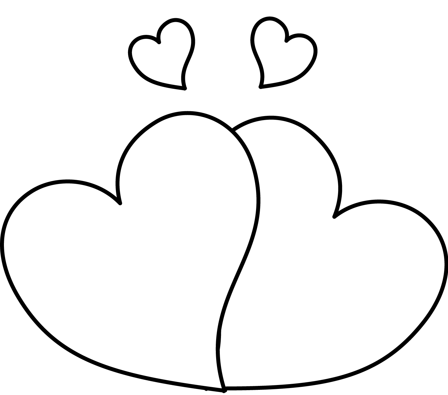 Hearts Couple Coloring Page