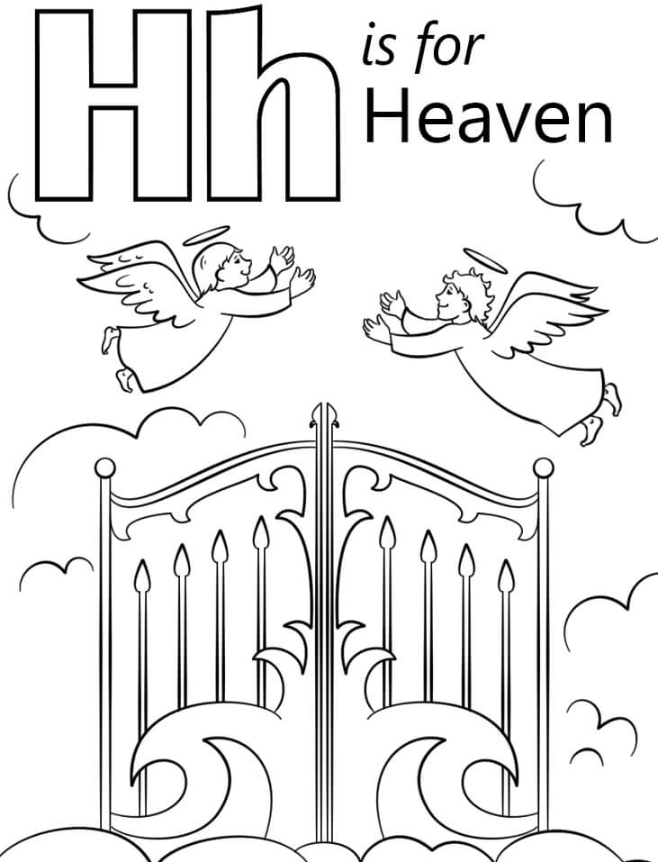 Heaven Letter H Coloring Page