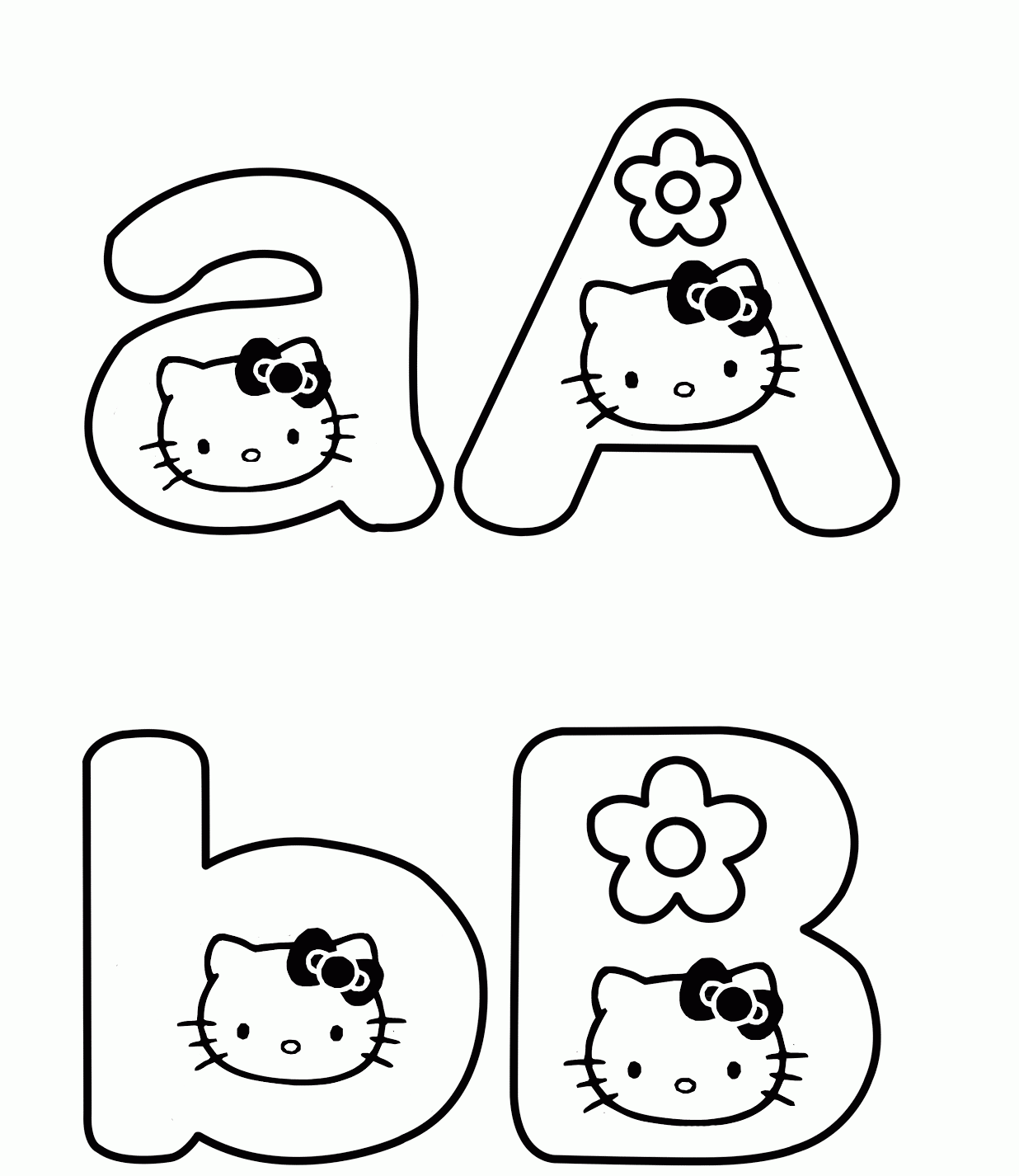 Hello Kitty Alphabet S Printable Coloring Page