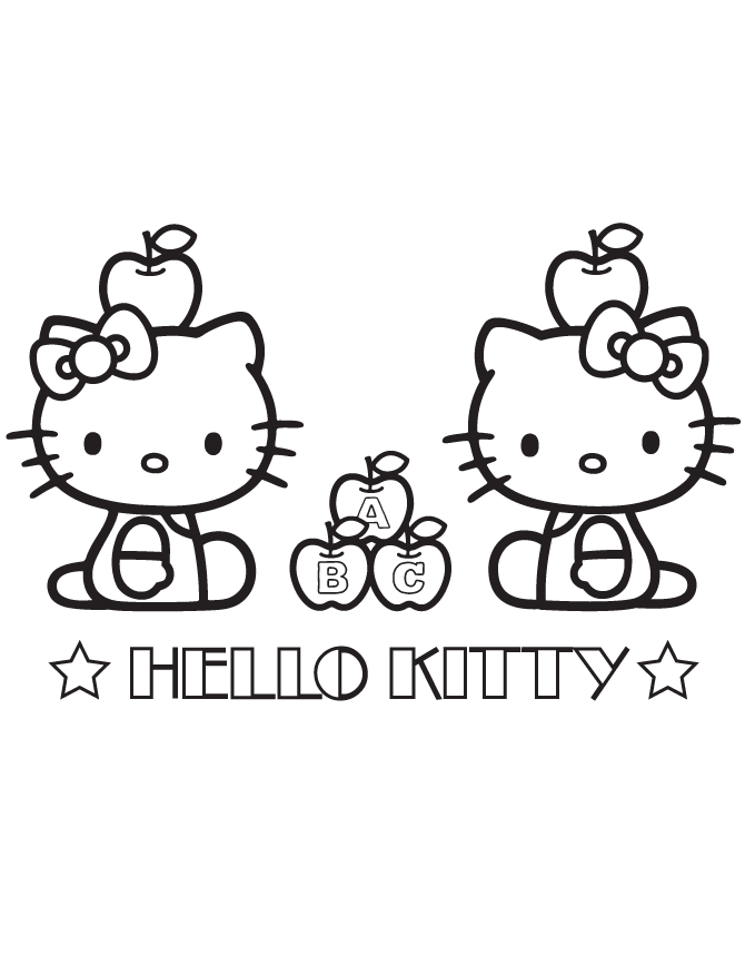 Hello Kitty Alphabet Coloring Page