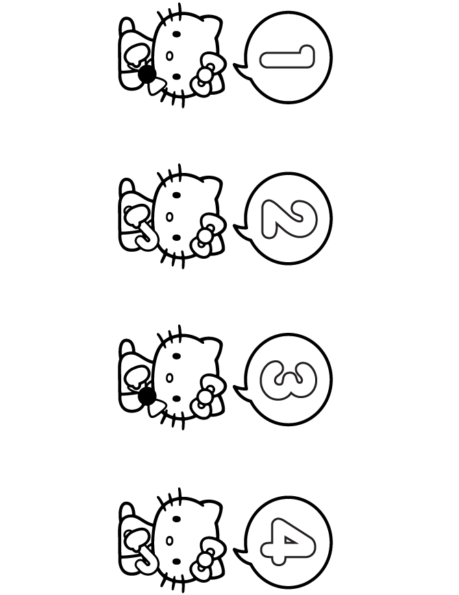 Hello Kitty Counting Coloring Page