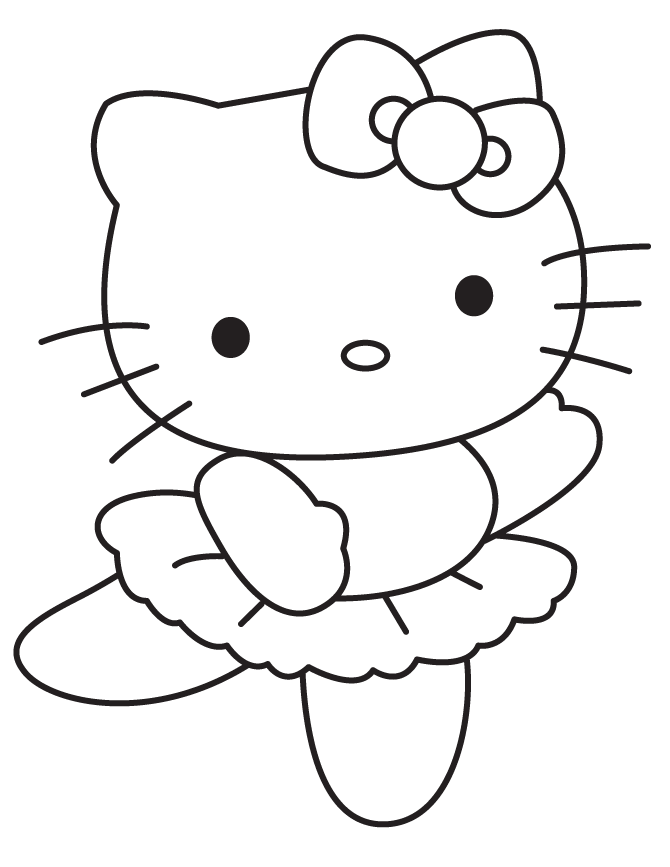 Hello Kitty Dancing Ballet Coloring Page