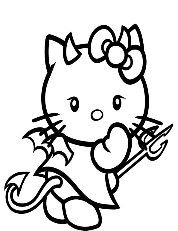 Hello Kitty Devil Coloring Page