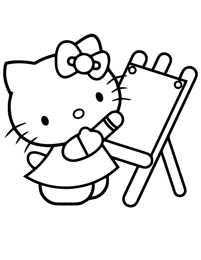 Hello Kitty Drawing Art Coloring Page