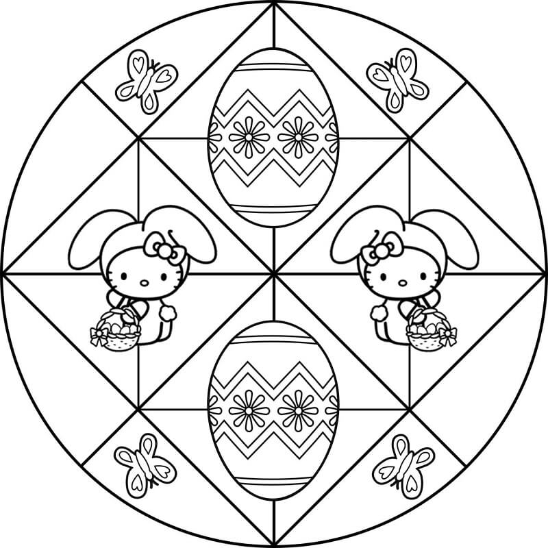 Hello Kitty Easter Mandala