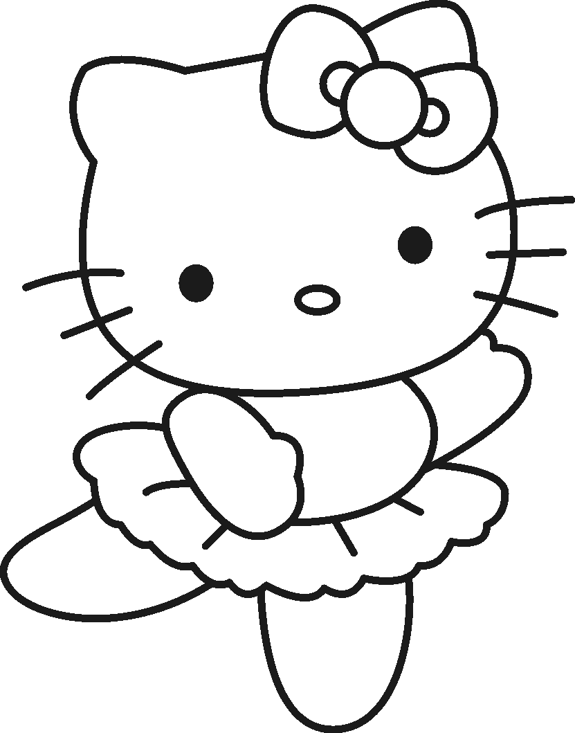 Hello Kitty For Girls Coloring Page