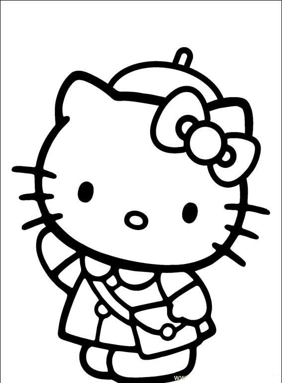 Hello Kitty Going To School Coloring Page