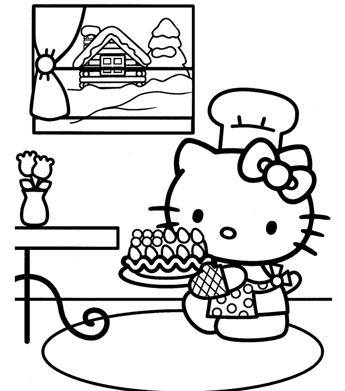 Hello Kitty S Birthday Cake30b0 Coloring Page