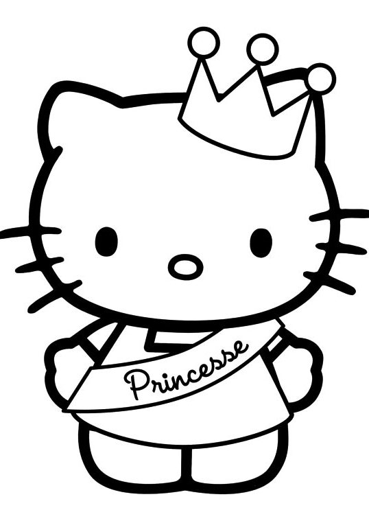 Hello Kitty S Cute Princess Coloring Page