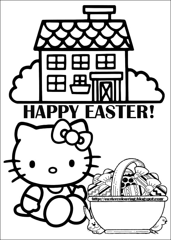 Hello Kitty S Easter Coloring Page