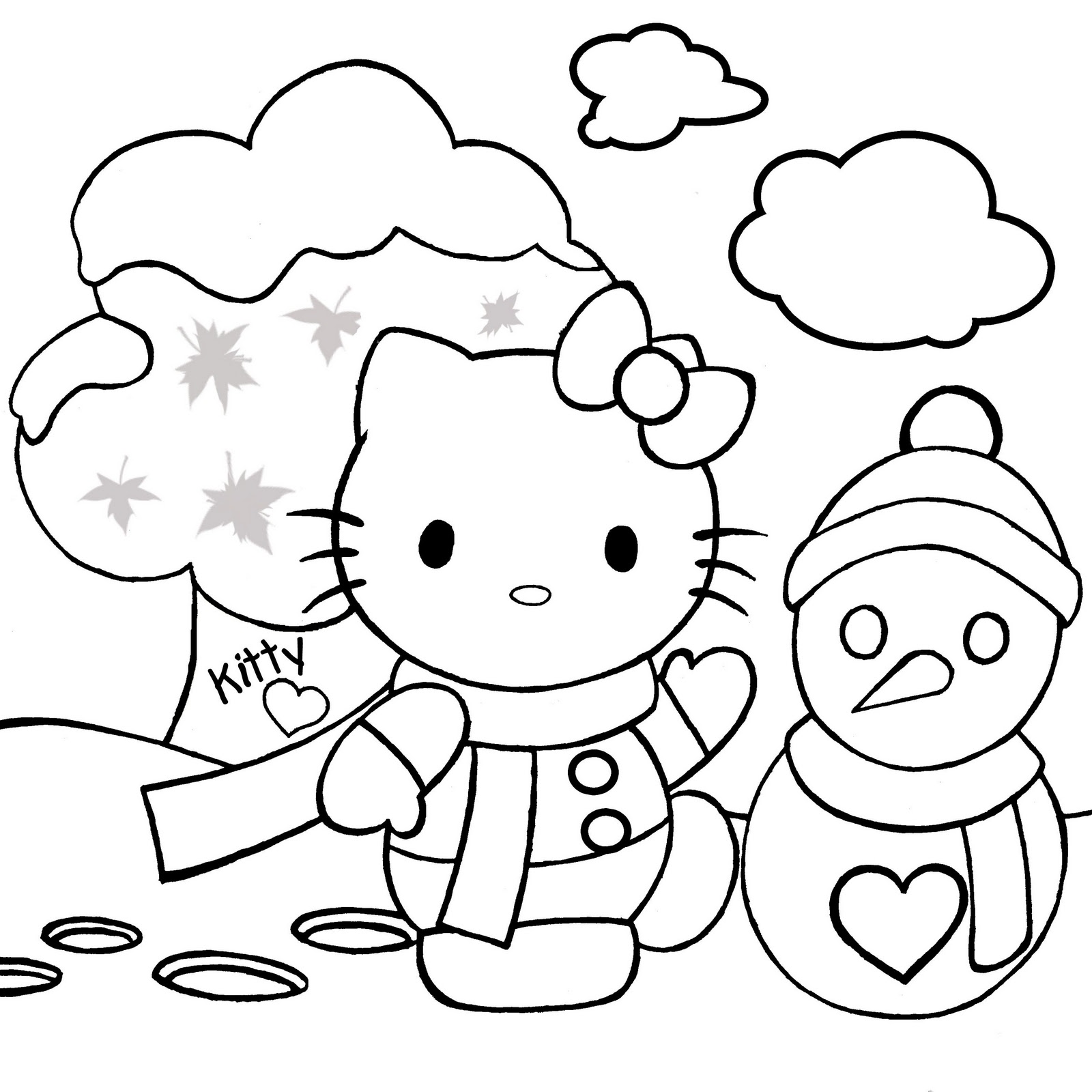 Hello Kitty S For Kids Xmas Coloring Page
