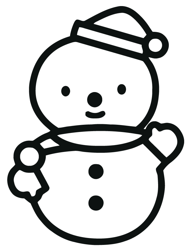 Hello Kitty Snowman Coloring Page
