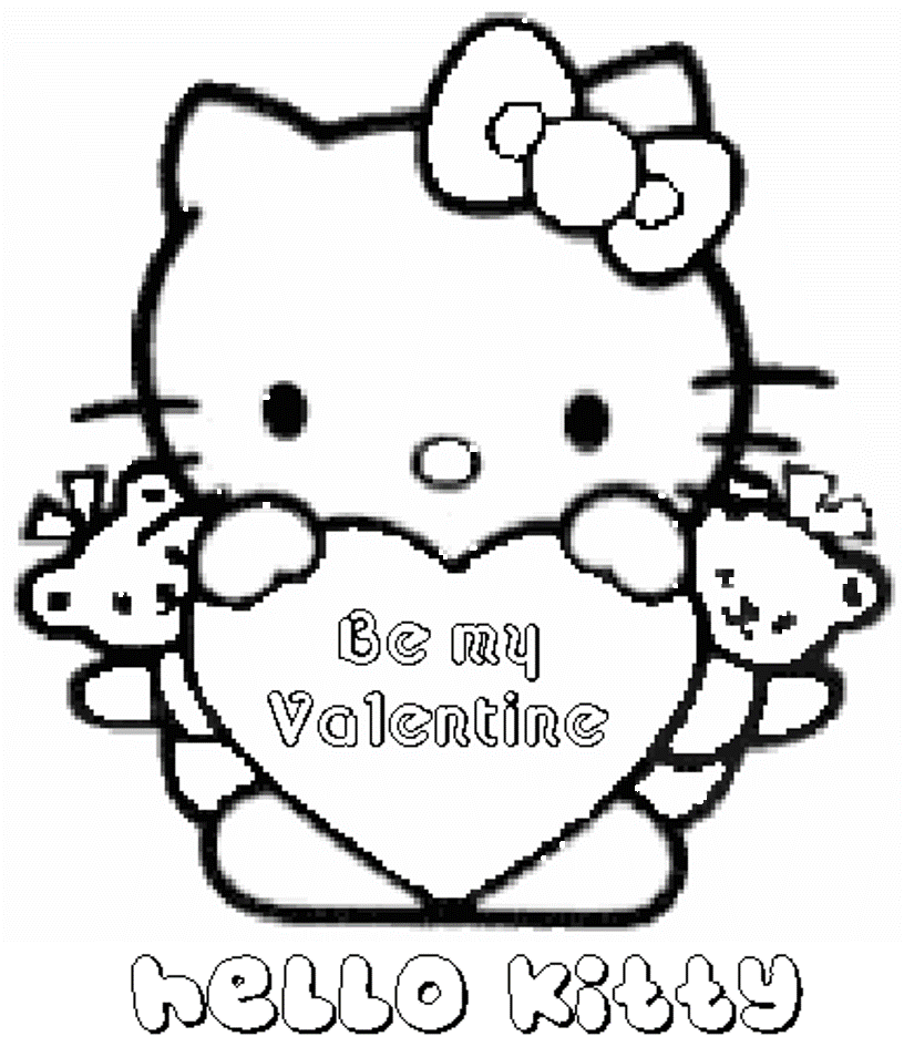 Hello Kitty Valentine Sa3c8 Coloring Page