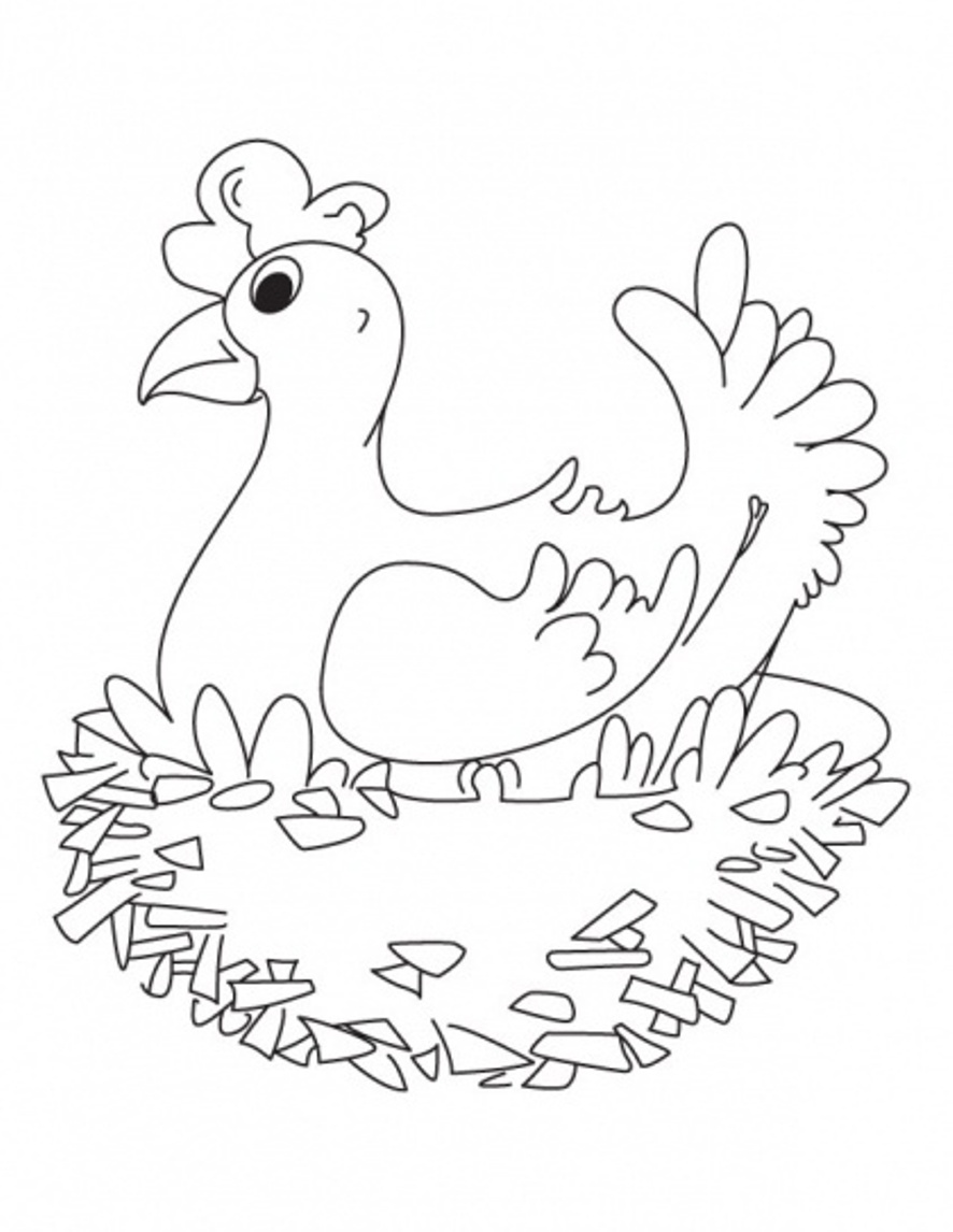 Hen Farm Animals S098b Coloring Page