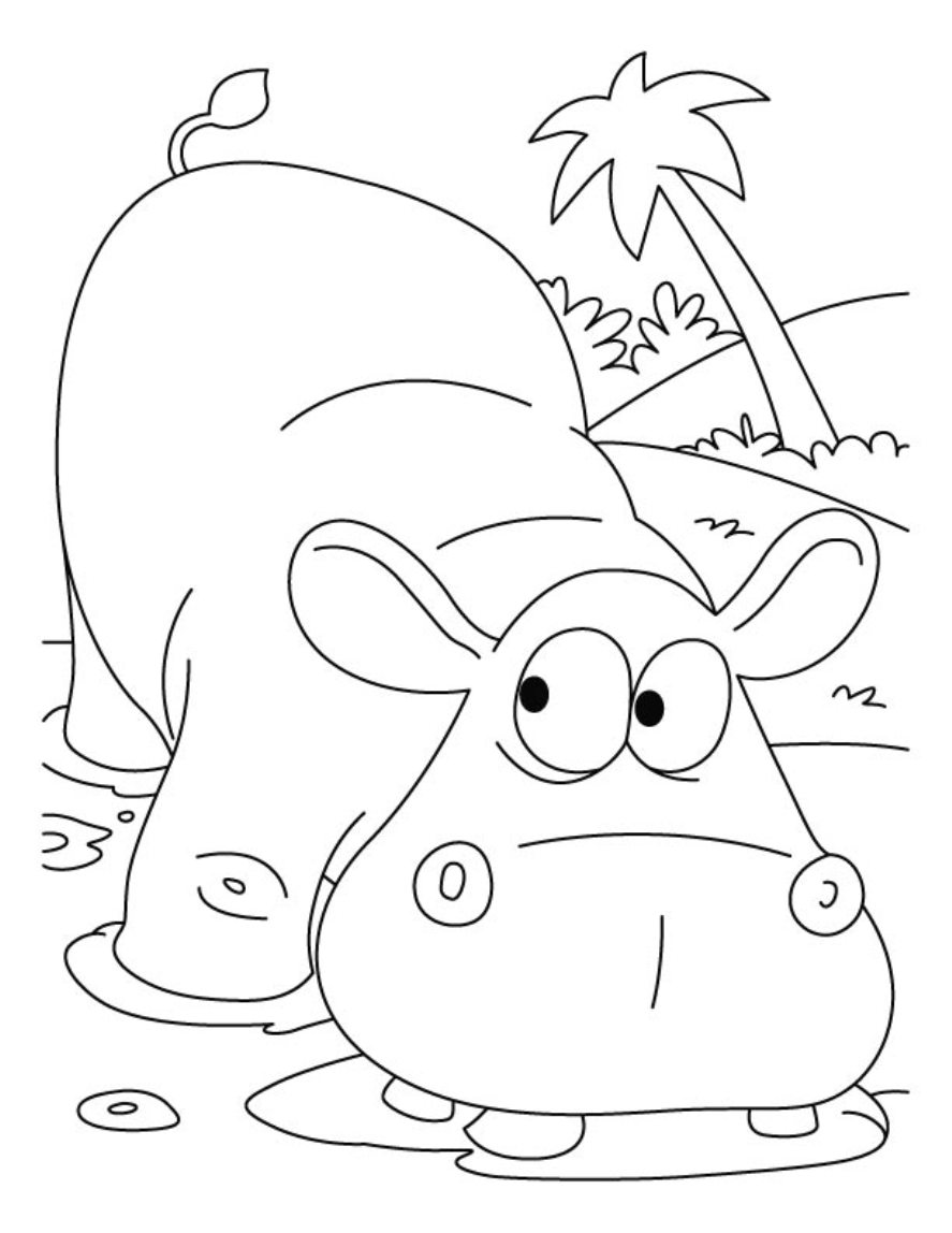 Hippopotamus African Animal Scd1a Coloring Page