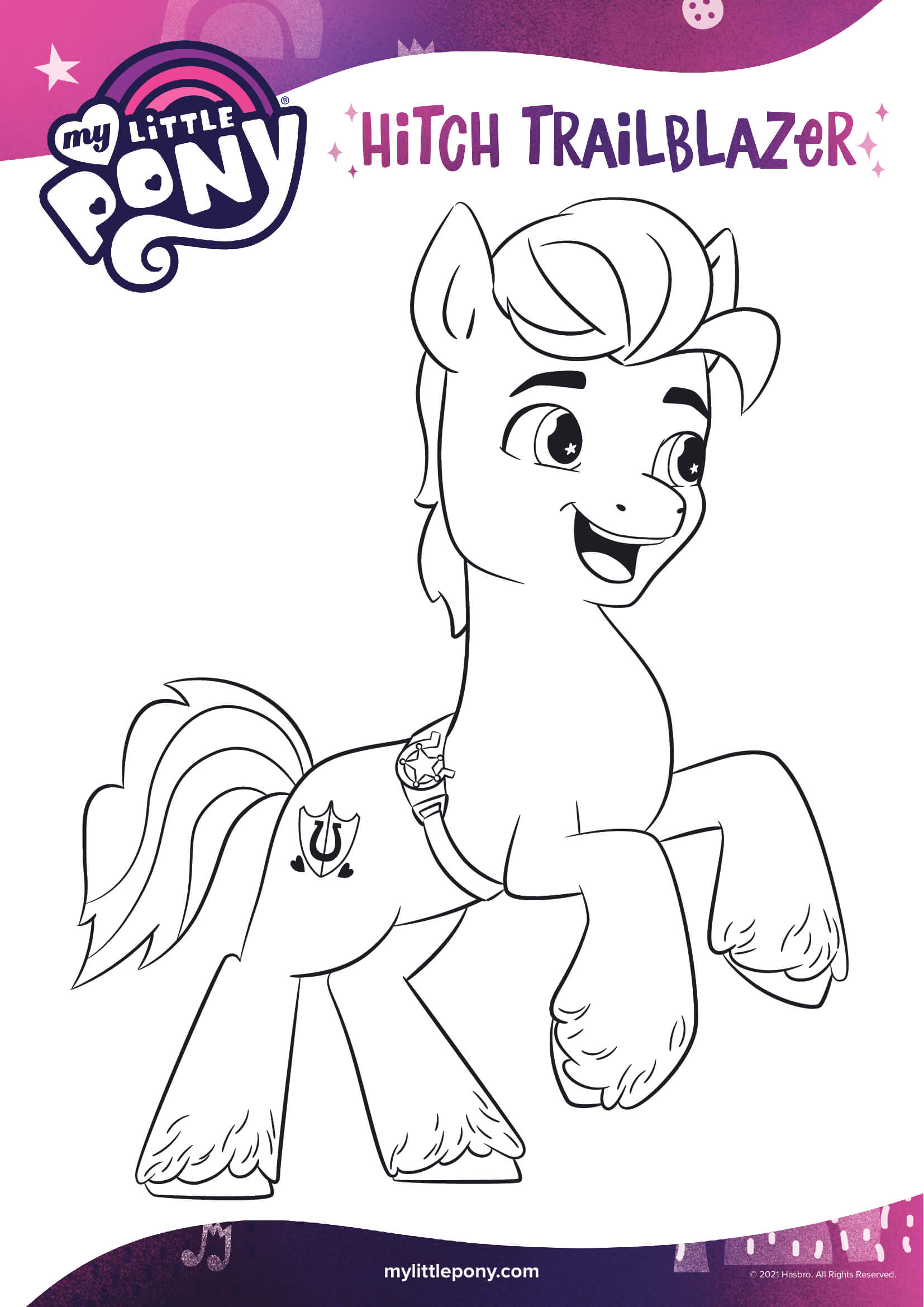 Hitch Trailblazer Helping Everypony Mlp 5 Coloring Page