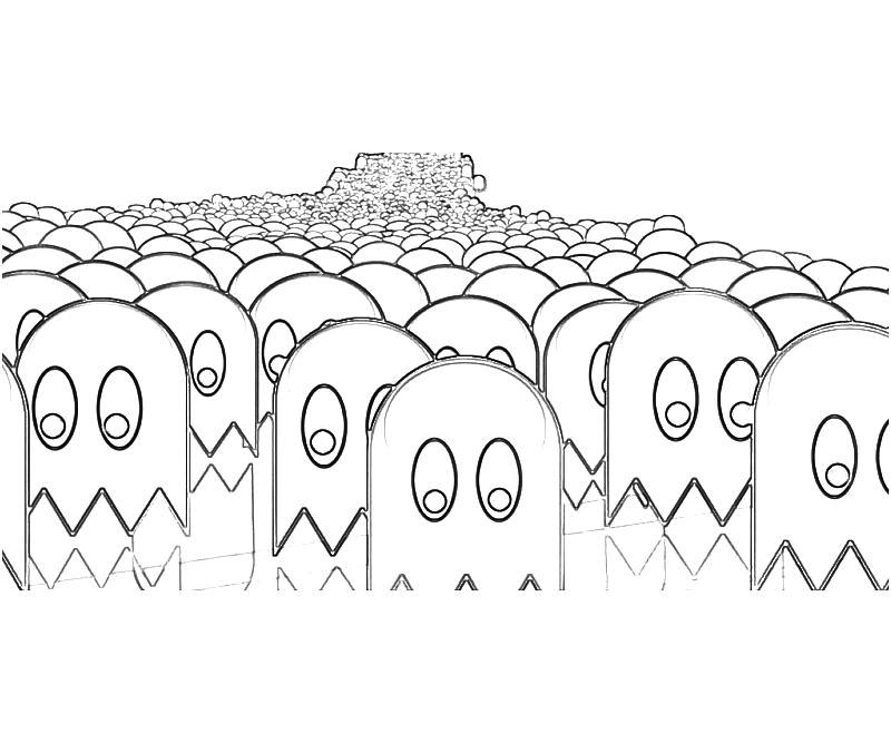Hoard Of Pacman Ghosts Coloring Coloring Page