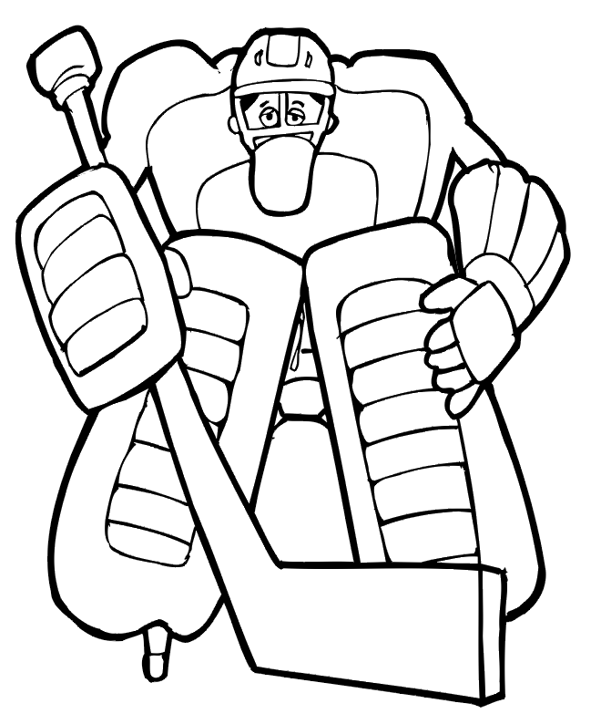 Hockey Goalie Kid Coloring Page