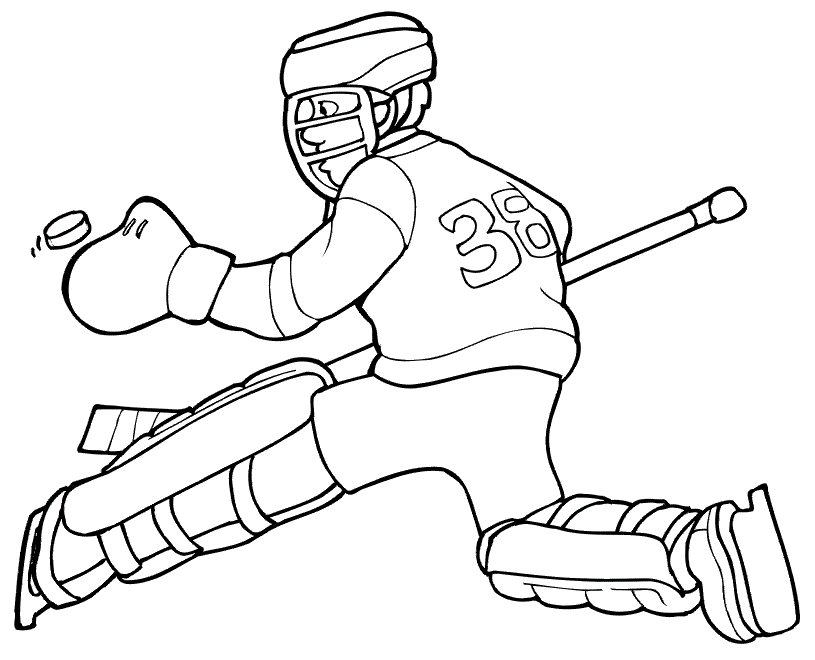 Hockey Goalie Kids Coloring Page