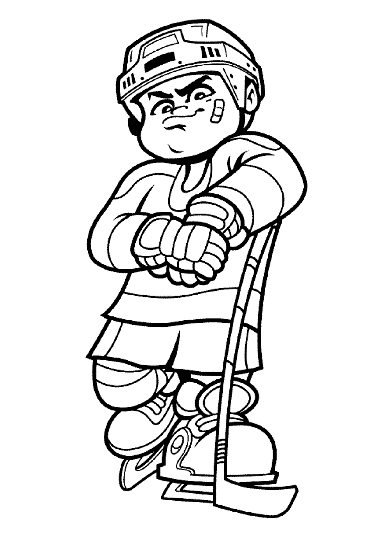 Hockey Boy Player Coloring Page
