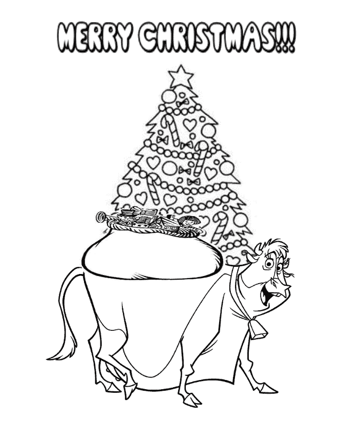 Home On The Range Christmas Tree Coloring Page