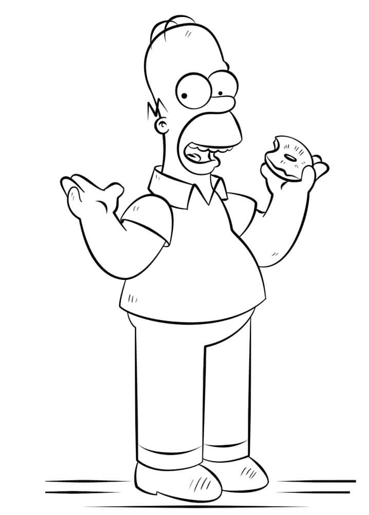 Homer Simpson Coloring Page