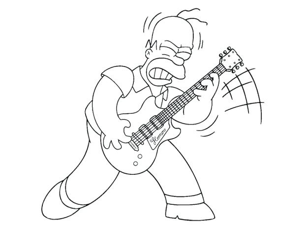 Hommer Playing Guitar Coloring Page