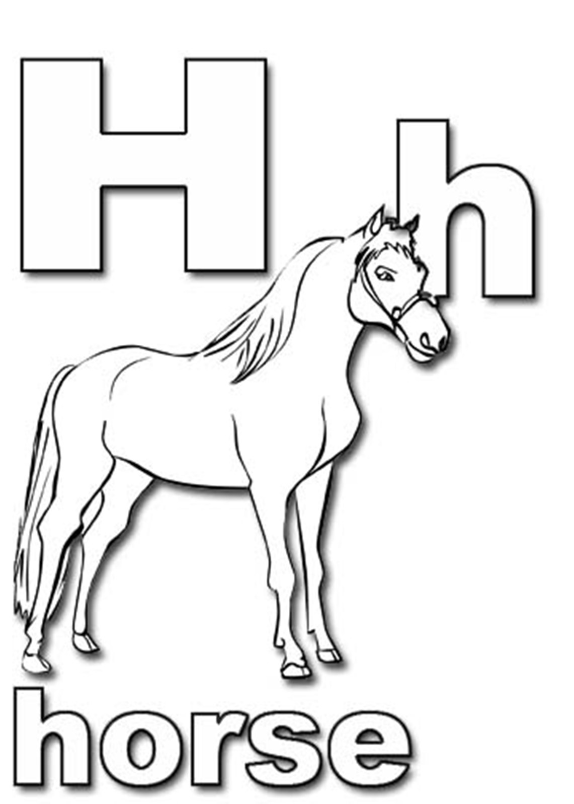 Horse Alphabet S Printablee6e4 Coloring Page