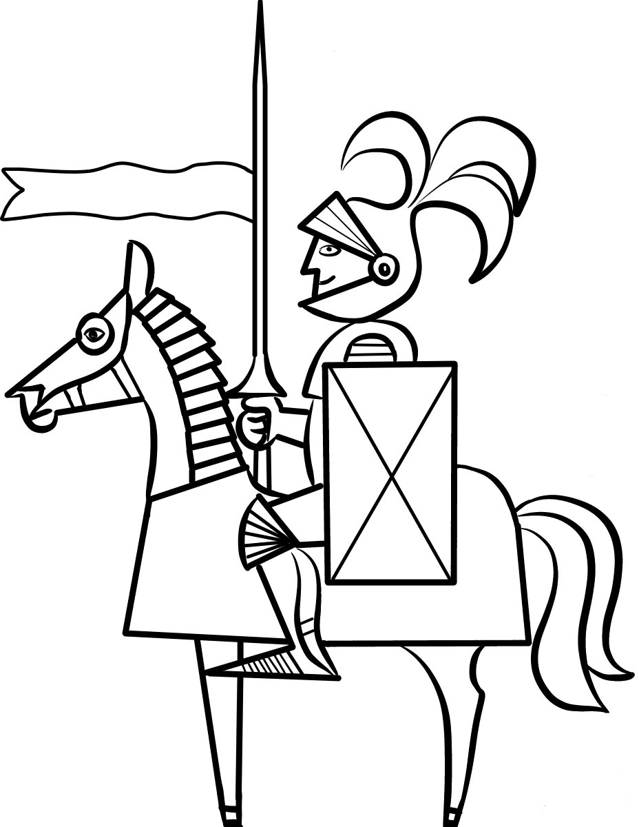 Horse And Knight Coloring Page