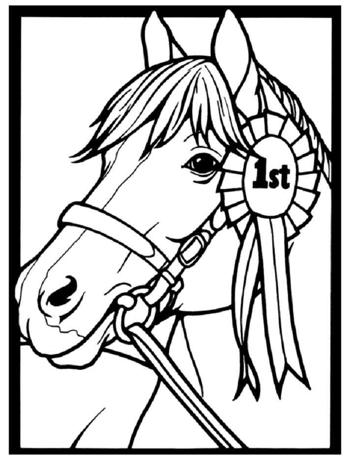 Horse Gets First Prize Coloring Page