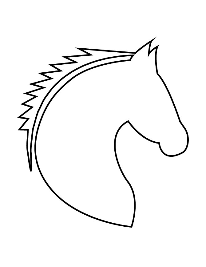 Horse Head Stencil Coloring Page