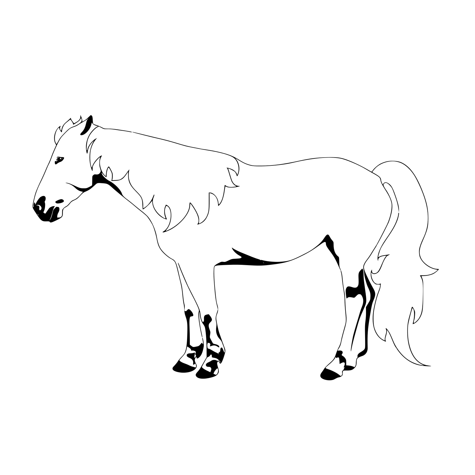 Horse Isolated Coloring Page