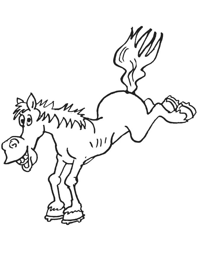 Horse Kicking Coloring Page Coloring Page