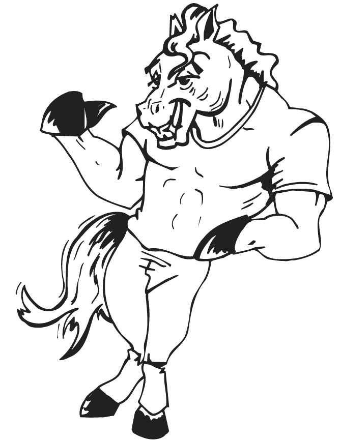 Horse Mascot Coloring Page