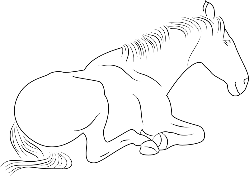 Horse Sitting Coloring Page