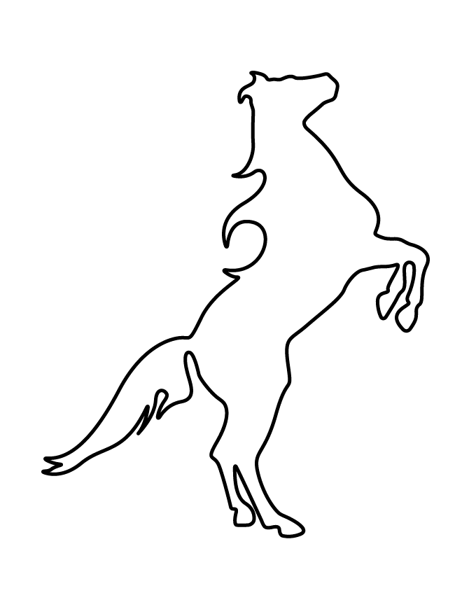 Horse Standing Stencil Coloring Page