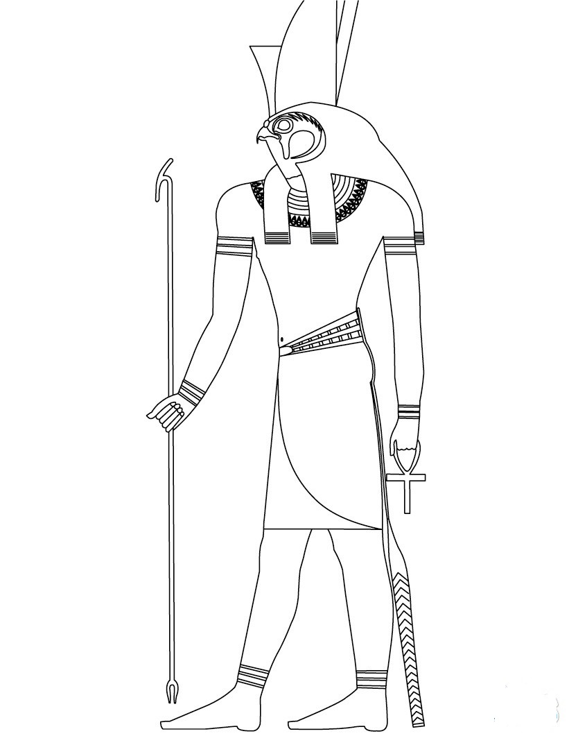 Horus The Egyptian God Coloring Page