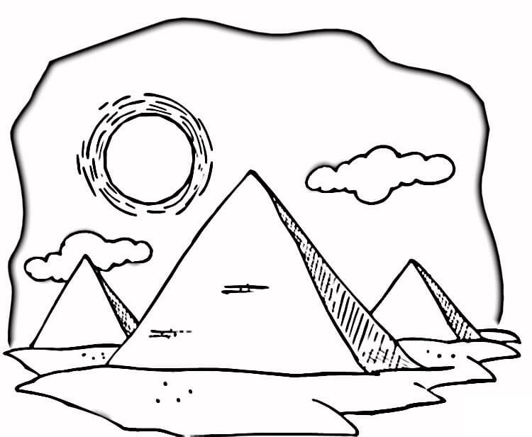 Hot Egyptian Desert Coloring Page