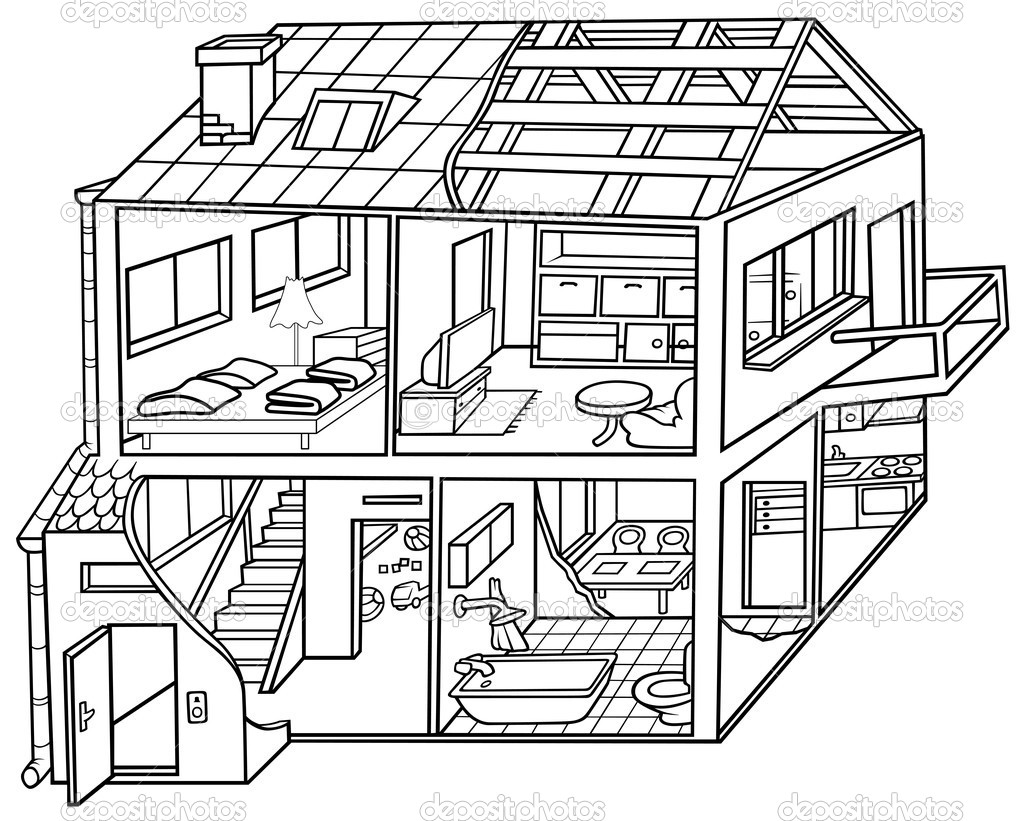 House Structure Coloring Page