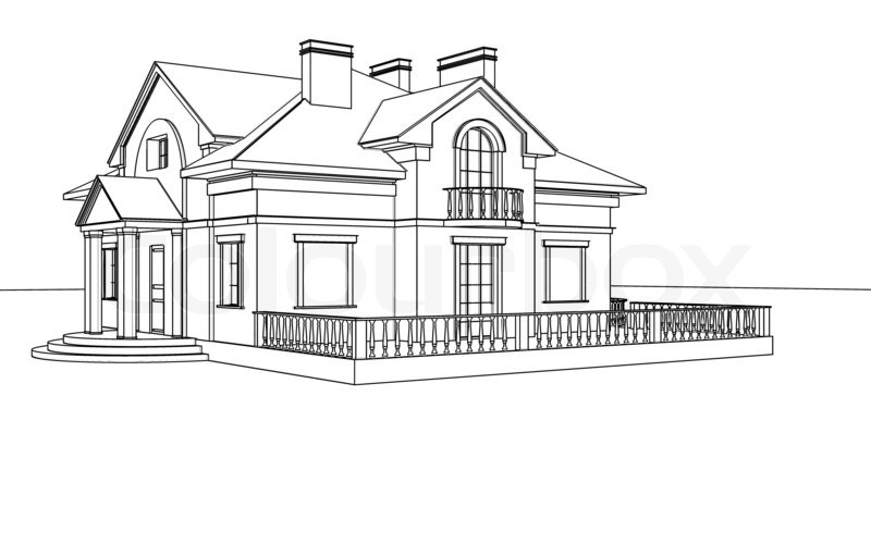 House With European Style Coloring Page