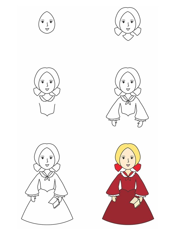 How To Draw Charlotte Bronte