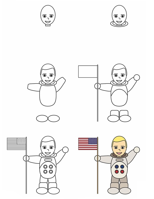 How To Draw Neil Armstrong