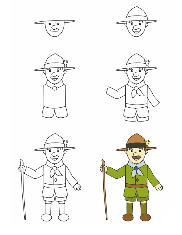 How To Draw Robert Baden Powell
